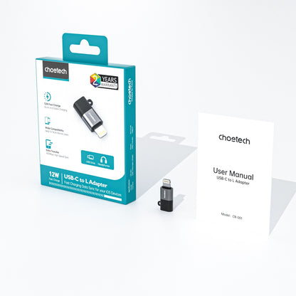 CHOETECH CR-001-GY Mfi iPhone to USB-C USB Adapter - Black