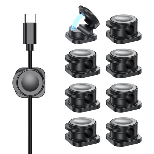 CHOETECH MCC001-BK 6 Pack Professional grade Magnetic Lock Cord Holder Clips Black