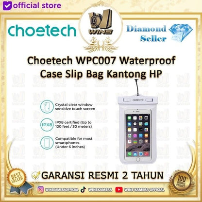 CHOETECH WPC007 Universal WaterProof Cell Phone Pouch Pouch Bag (8-inch/White)