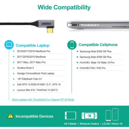 Choetech XCH-1803 USB C to HDMI Braided Cable 4K@60Hz - Mekamart Australia