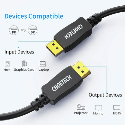 CHOETECH XDD01 DP to DP Cable 2M 8K 60Hz - Mekamart Australia