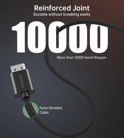 CHOETECH XDH01 4K 60Hz DisplayPort Male to HDMI Male Braided Cable 2M - Mekamart Australia