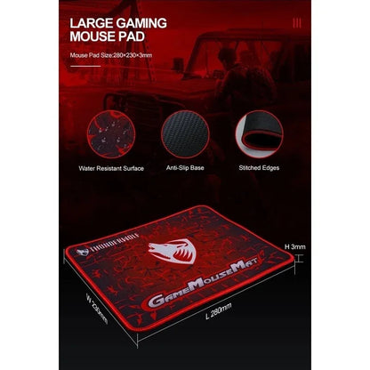 T-Wolf TF400 4-pcs Rainbow Keyboard/Mouse/Headphone/Mouse Pad Kit Set - Mekamart Australia