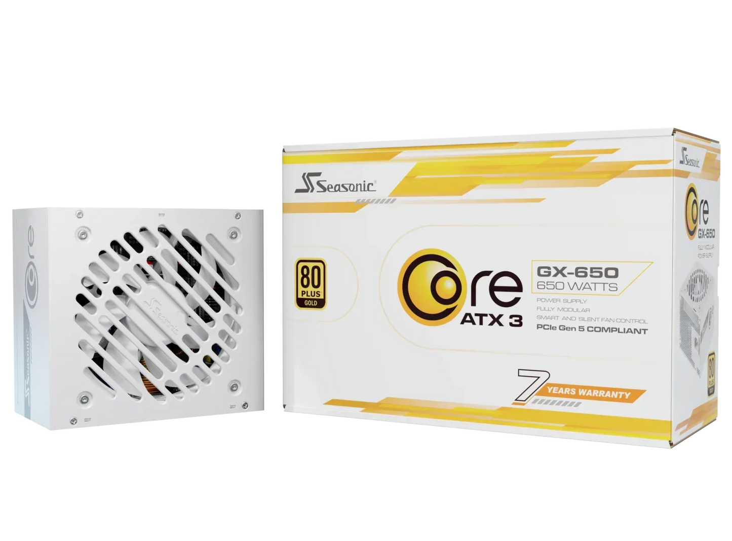 Seasonic CORE GX-650 White ATX 3.1 650W (SRP-CGX651-A5A32SF-WHITE) - Mekamart Australia