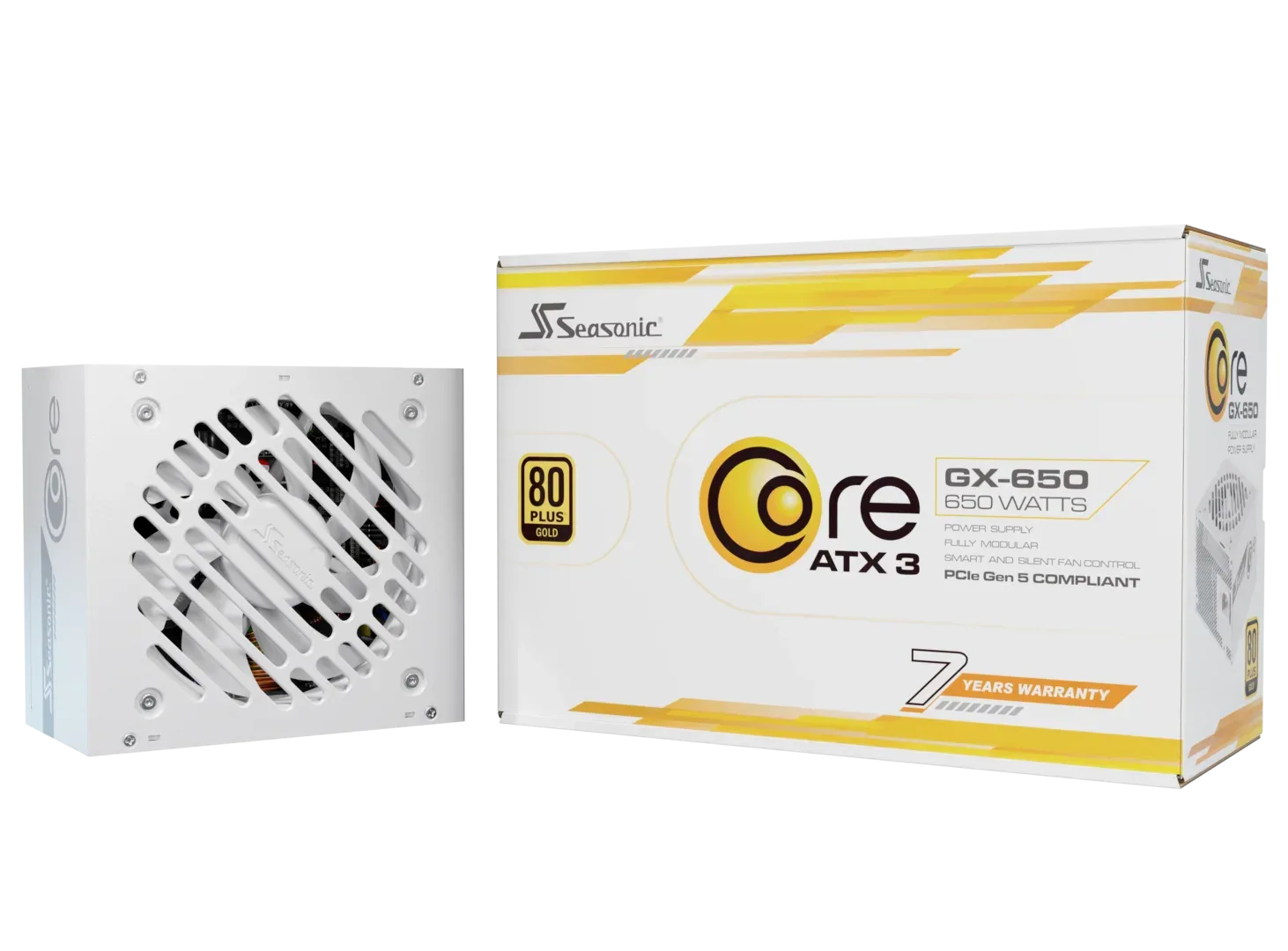 Seasonic CORE GX-650 White ATX 3.1 650W (SRP-CGX651-A5A32SF-WHITE) - Mekamart Australia