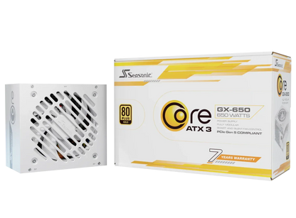 Seasonic CORE GX-650 White ATX 3.1 650W (SRP-CGX651-A5A32SF-WHITE) - Mekamart Australia