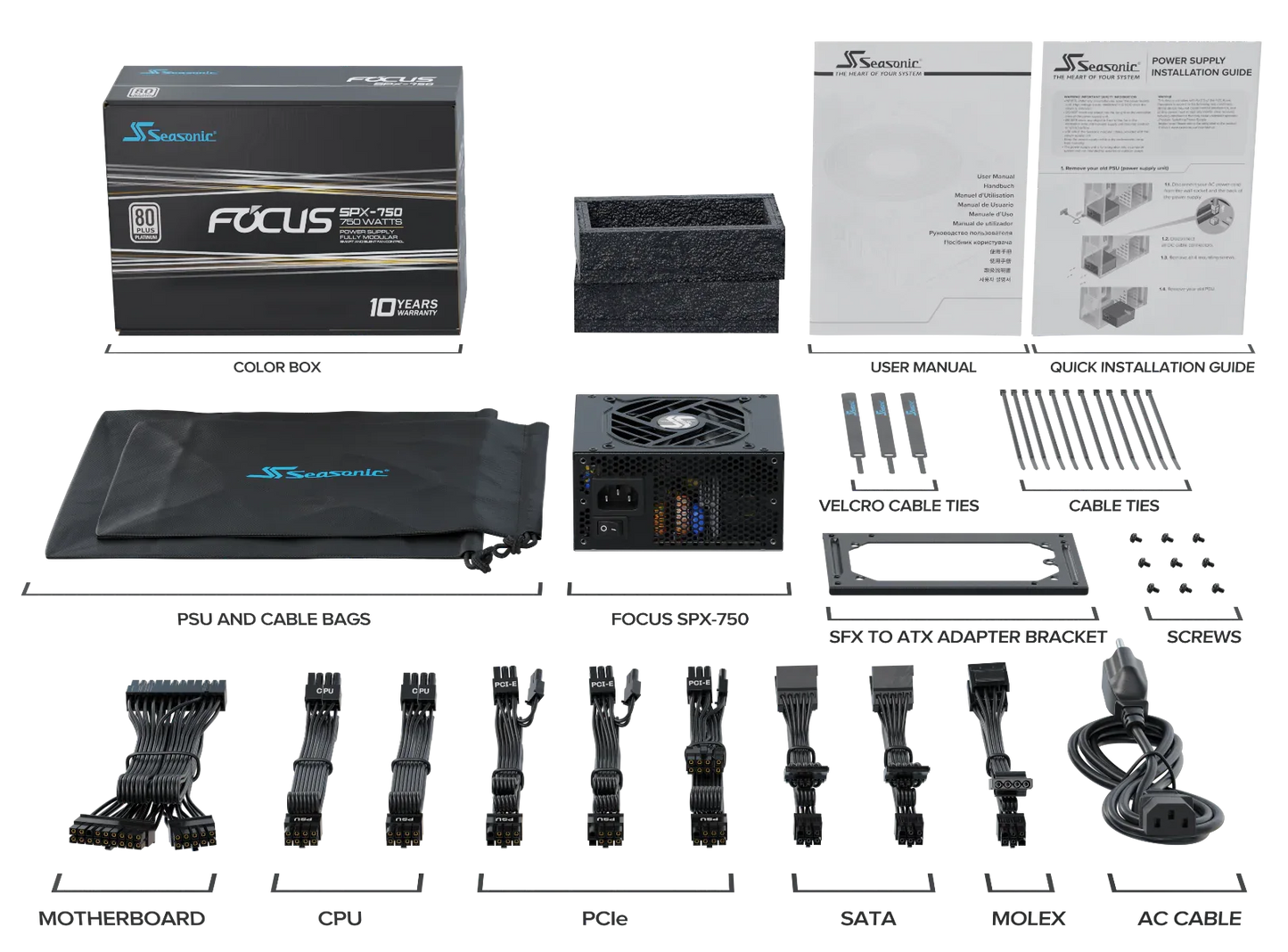 Seasonic FOCUS SPX-750 750W Fully Modular PSU - Mekamart Australia
