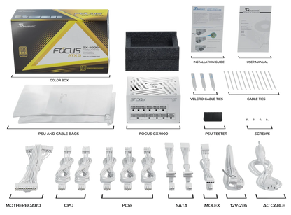 Seasonic 1000W Focus GX-1000 V4 WHITE Fully-Modular 80 PLUS Gold ATX3.1/PCIe 5.1 PSU