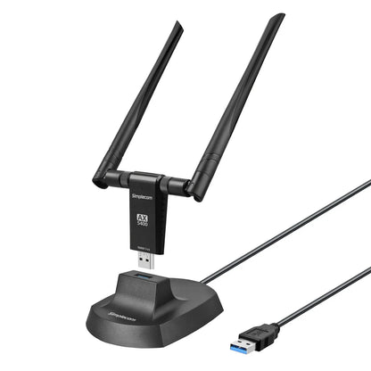 Simplecom NW811v3 AX5400 Tri-Band WiFi 6E USB Adapter with 2x 5dBi High Gain Antennas - Mekamart Australia