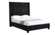 Ella Black Velvet Winged Bed 180cm - Queen - Mekamart Australia