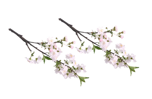 Artificial Single Stem Cherry Blossom 49cm - Soft Pink - Set of 2 Bunch - Mekamart Australia
