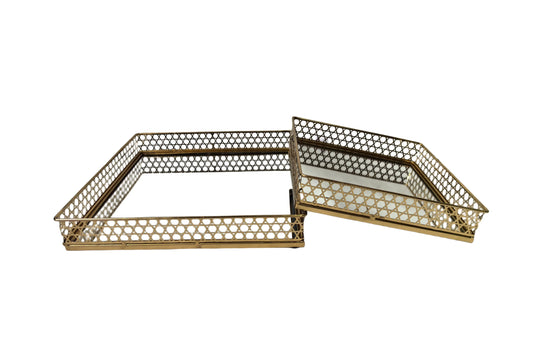 Nina Tray - Rectangle - Large - Gold - Mekamart Australia