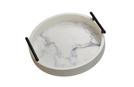 Maison Round Tray - Large - White - Mekamart Australia
