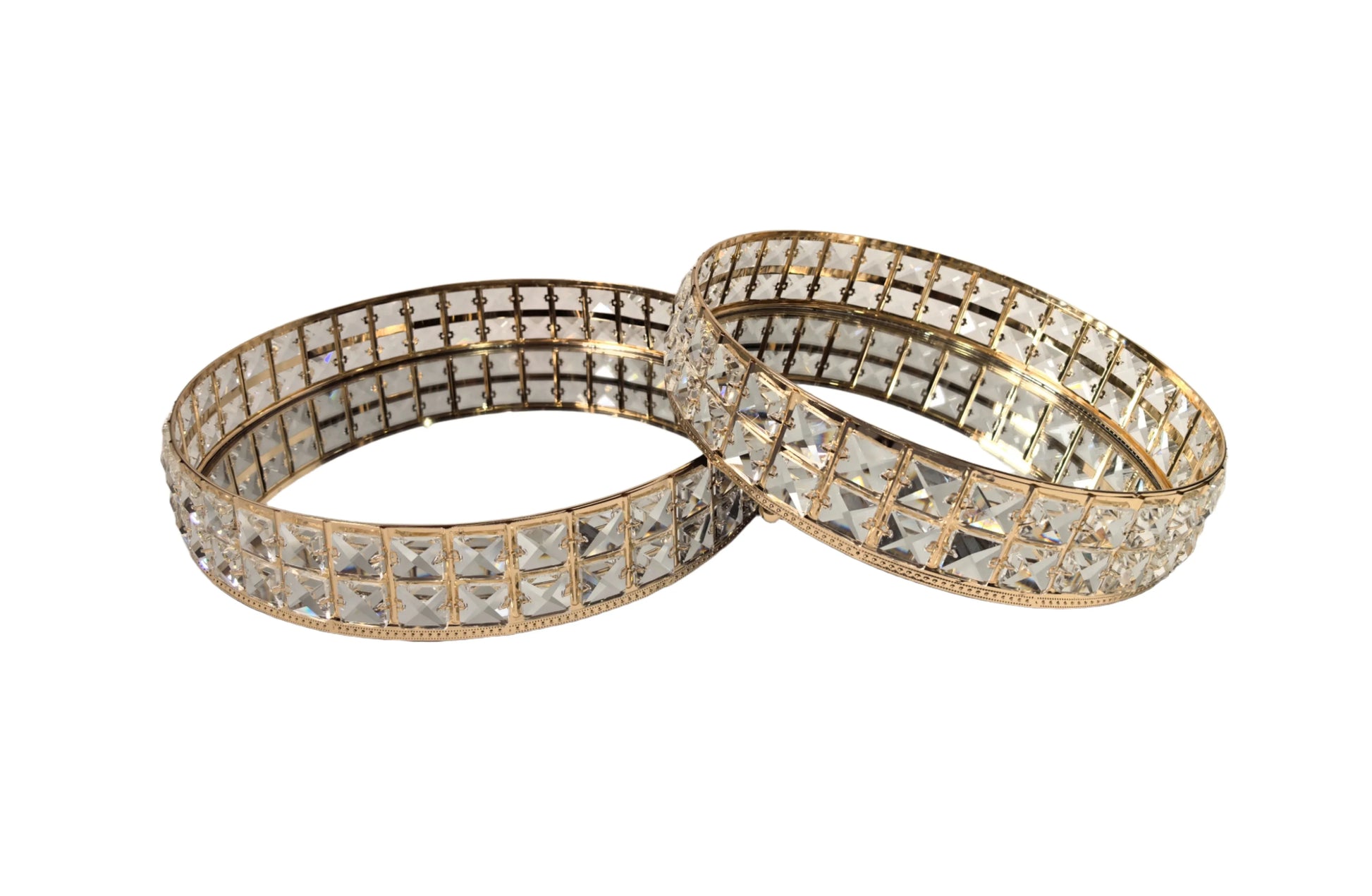 Katie Tray - Round - Set of 2 - Gold - Mekamart Australia