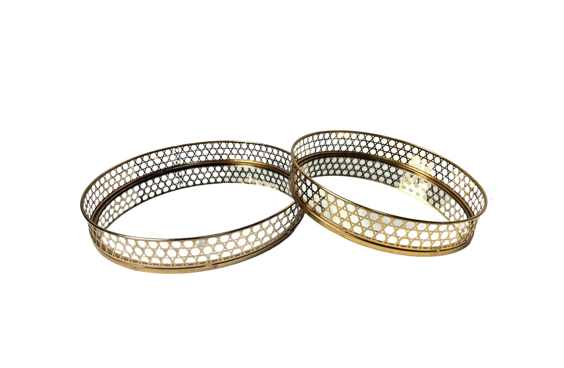 Nina Tray - Round - Set of 2 - Gold - Mekamart Australia