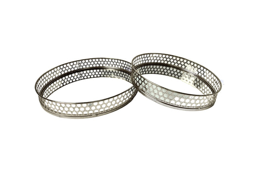 Nina Tray - Round - Set of 2 - Silver - Mekamart Australia