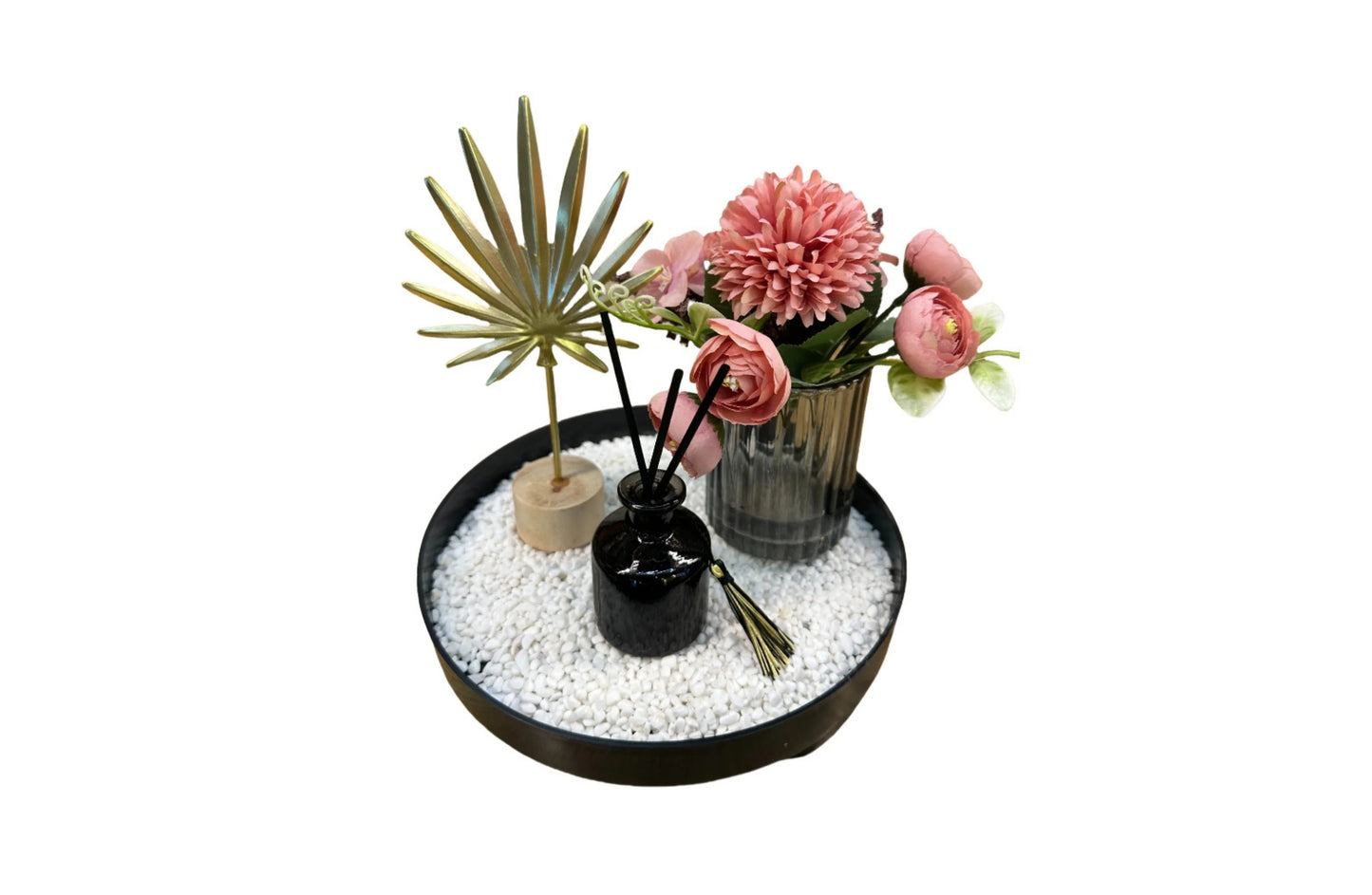 Bloom Flower Tray & Fragrance Diffuser Set - White - Mekamart Australia