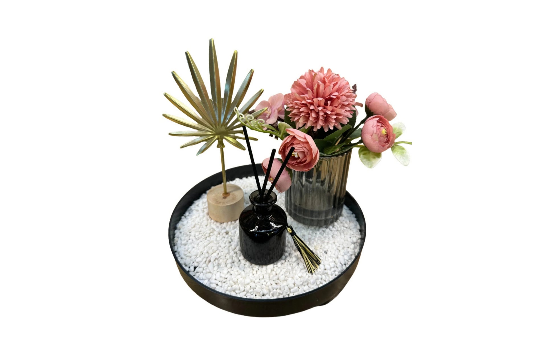 Bloom Flower Tray & Fragrance Diffuser Set - White - Mekamart Australia