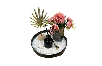 Bloom Flower Tray & Fragrance Diffuser Set - White - Mekamart Australia