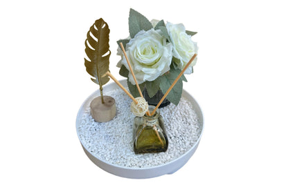 Bloom Flower Tray & Fragrance Diffuser Set - Black - Mekamart Australia