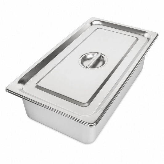 Commercial Stainless Steel GN 1/1 100mm Deep Gastronorm Bain Marie Buffet Steam Table Food Pan with Lid