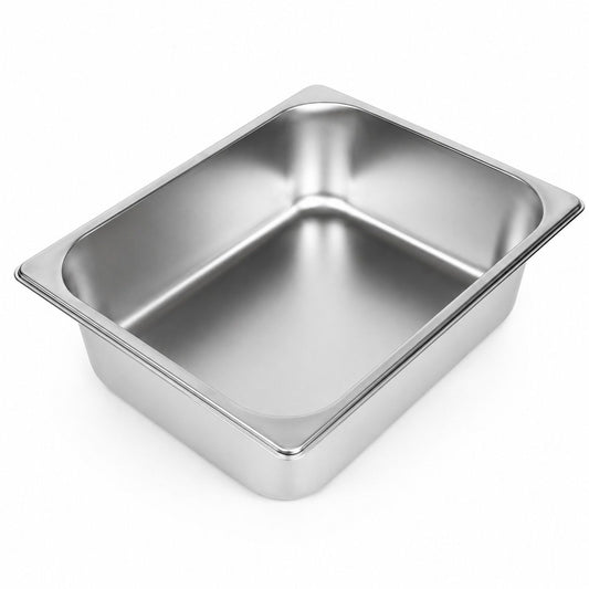 Commercial Stainless Steel GN 1/2 100mm Deep Gastronorm Bain Marie Buffet Steam Table Food Pan