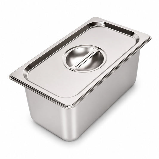 Commercial Stainless Steel GN 1/3 150mm Deep Gastronorm Bain Marie Buffet Steam Table Food Pan with Lid