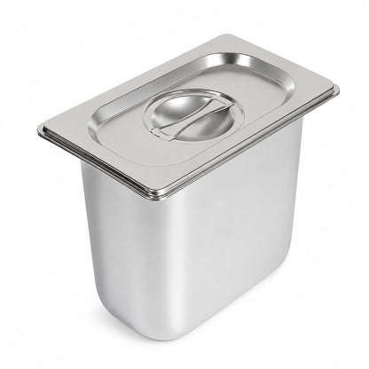 Commercial Stainless Steel GN 1/9 150mm Deep Gastronorm Bain Marie Buffet Steam Table Food Pan with Lid