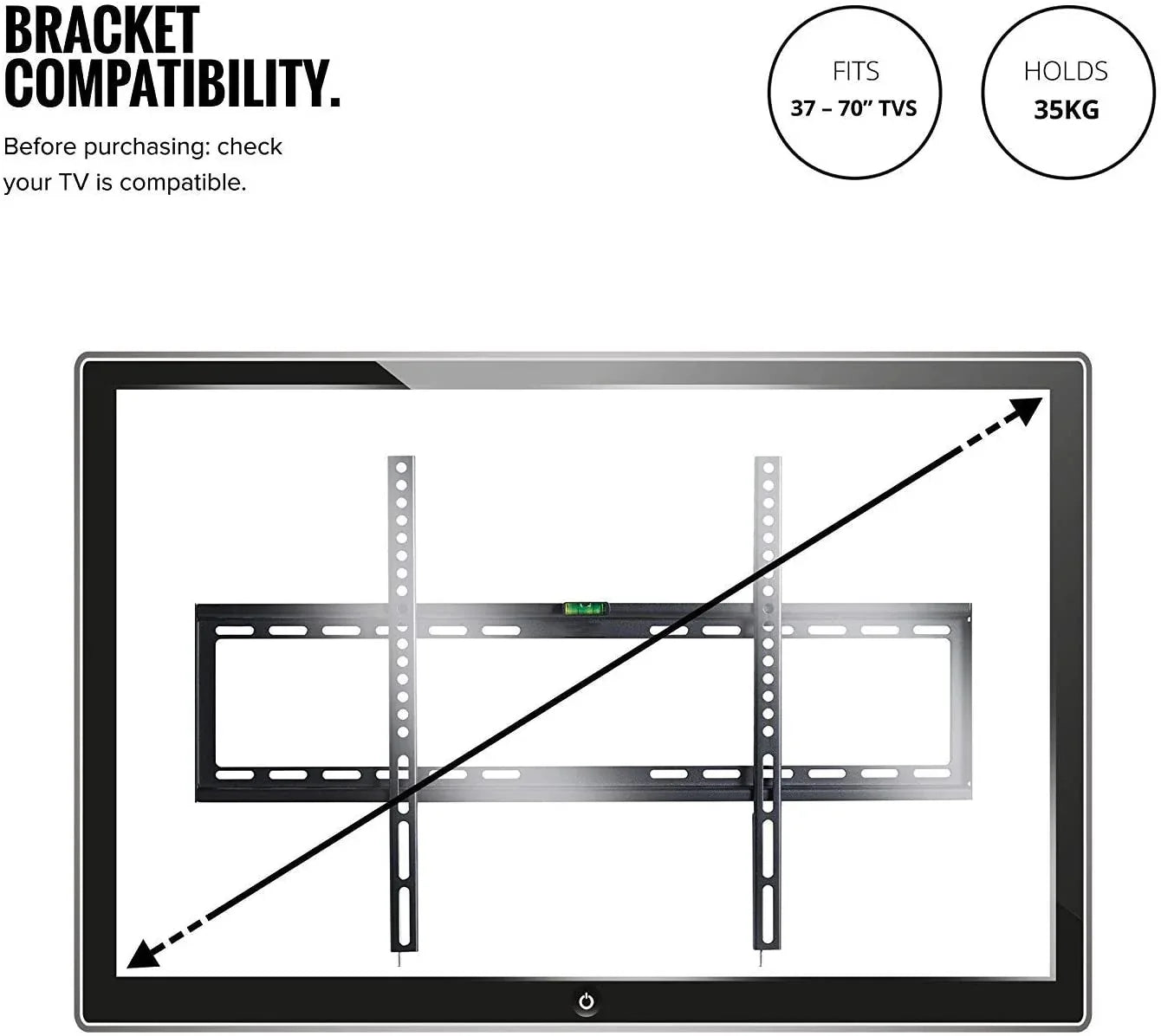 32-70 Inch Fixed TV Wall Mount Bracket TV Bracket Wall Mount up to 75KG - Mekamart Australia