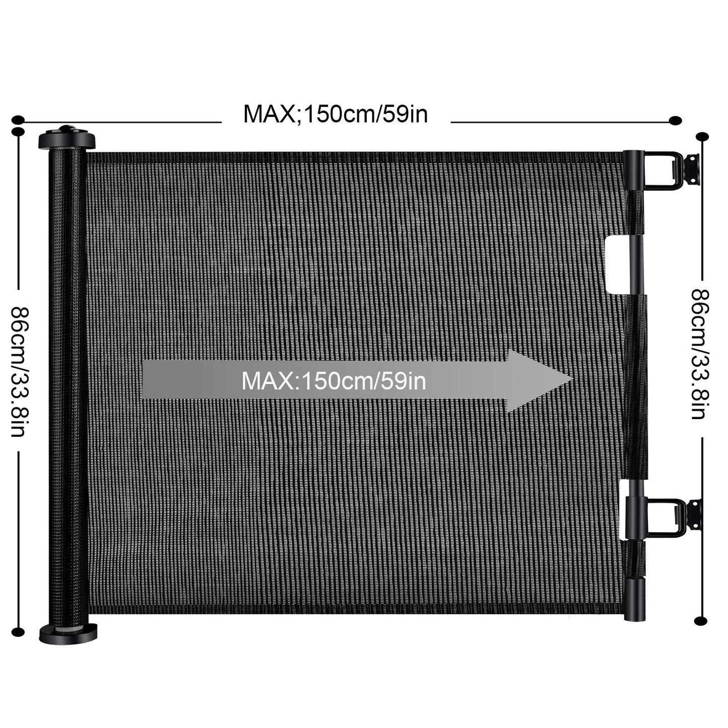 Retractable 1.5M Doorways Hallways Stairs Baby Gate Dog Pet Gate Indoor Outdoor Safety Gates - Mekamart Australia