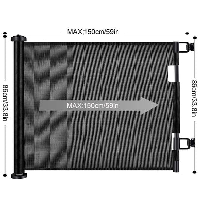 Retractable 1.5M Doorways Hallways Stairs Baby Gate Dog Pet Gate Indoor Outdoor Safety Gates - Mekamart Australia