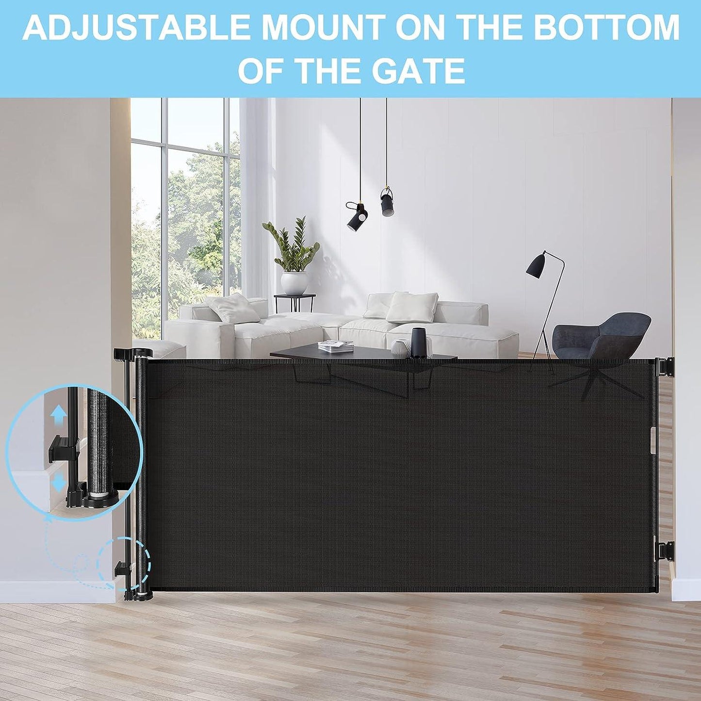 Retractable 3M Doorways Hallways Stairs Baby Gate Dog Pet Gate Indoor Outdoor Safety Gates - Mekamart Australia