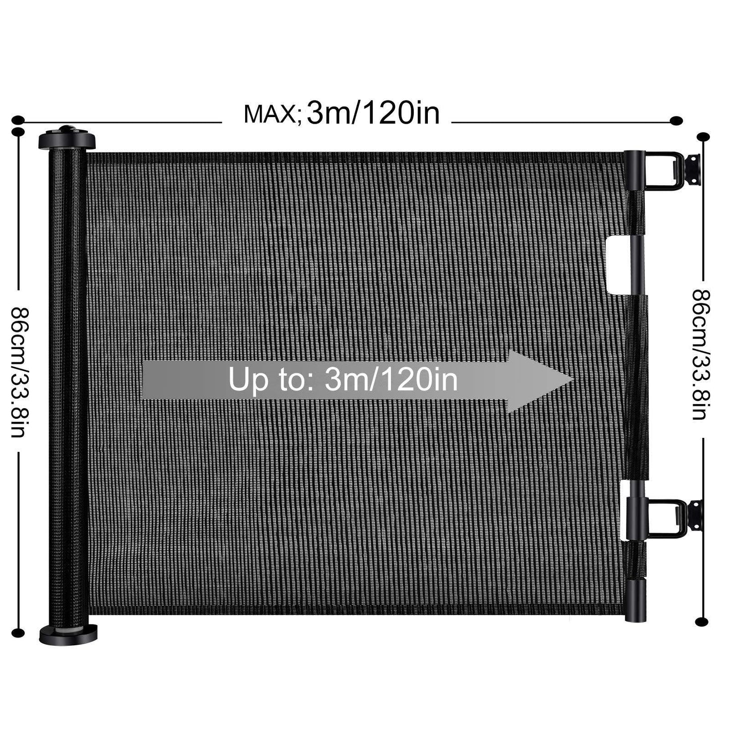 Retractable 3M Doorways Hallways Stairs Baby Gate Dog Pet Gate Indoor Outdoor Safety Gates - Mekamart Australia