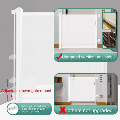 Retractable 3M Doorways Hallways Stairs Baby Gate Dog Pet Gate Indoor Outdoor Safety Gates White - Mekamart Australia
