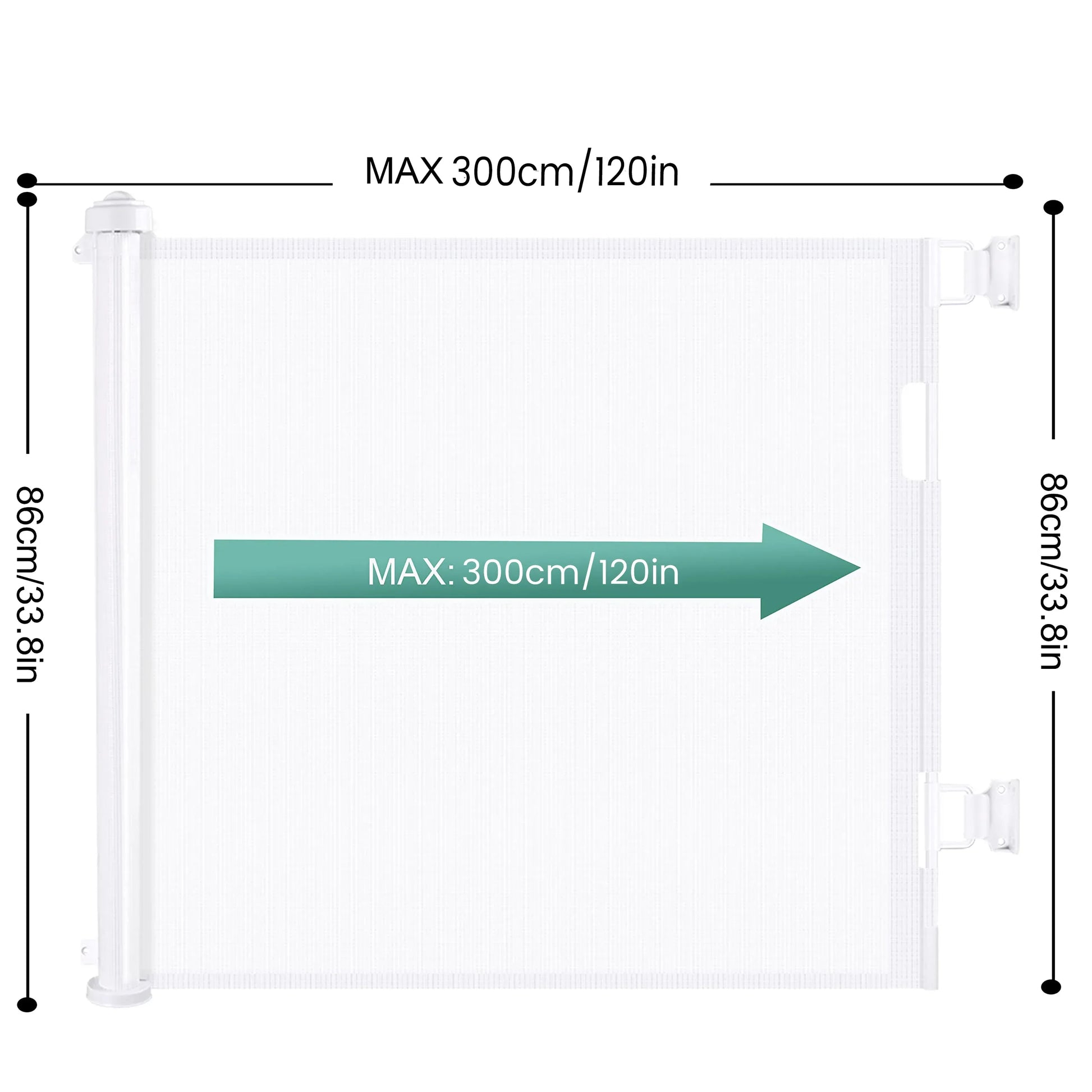 Retractable 3M Doorways Hallways Stairs Baby Gate Dog Pet Gate Indoor Outdoor Safety Gates White - Mekamart Australia
