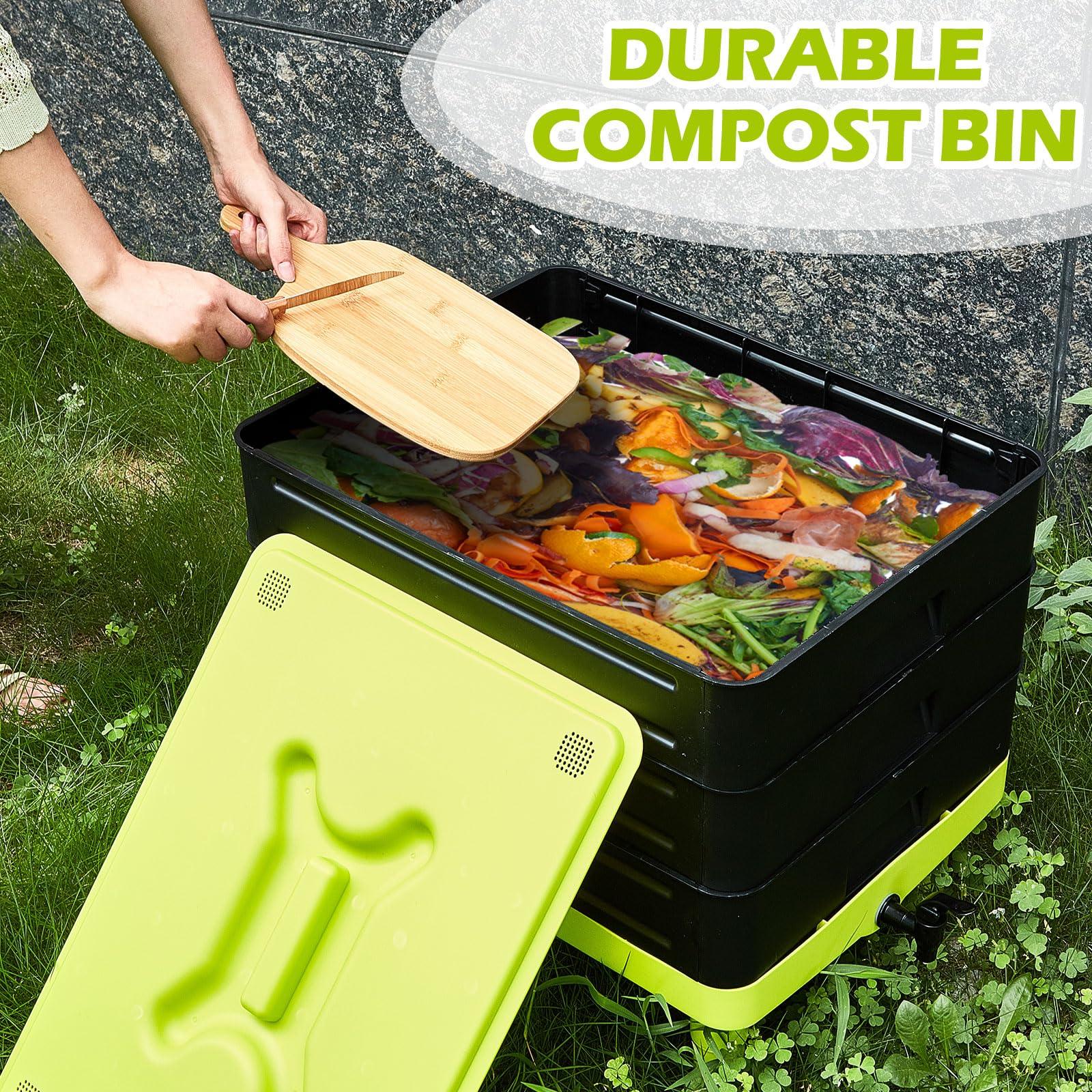 60L Large Worm Farm 3 Trays Worm Composter Bins Composting System Worm Tea - Mekamart Australia