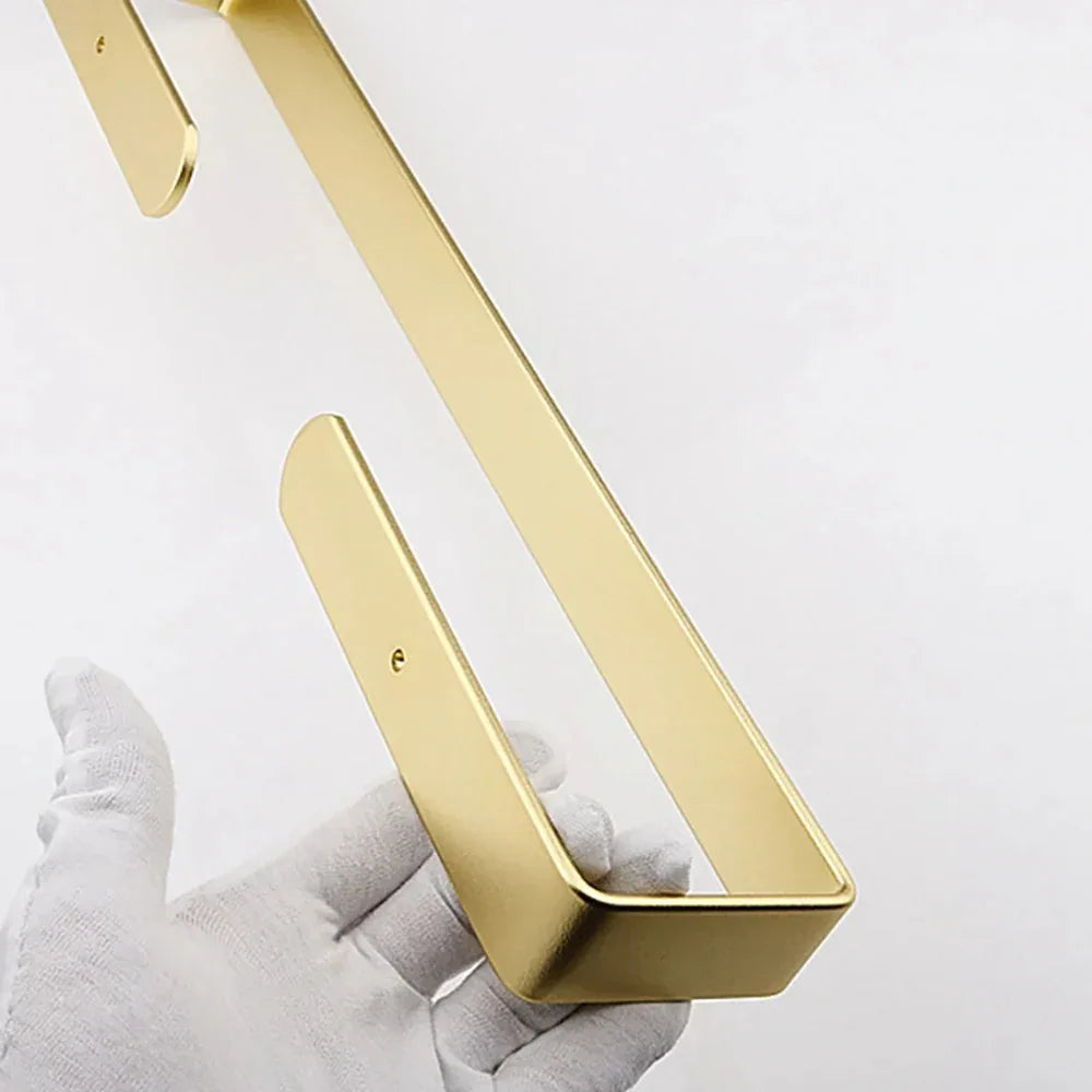 Gold Kitchen Bathroom Paper Holder Towel Holder Self Adhesive or Screw Mount 40cm - Mekamart Australia