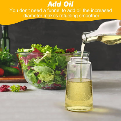 600ml 2 in 1 Glass Oil Sprayer Dispenser Kitchen Sprayz Cooking Baking Oil Bottle BBQ Spray White - Mekamart Australia