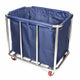 Commercial Laundry Trolley 90x65x80cm Large Capacity Linen Cart with 2 Swivel & 2 Fixed Wheels Navy