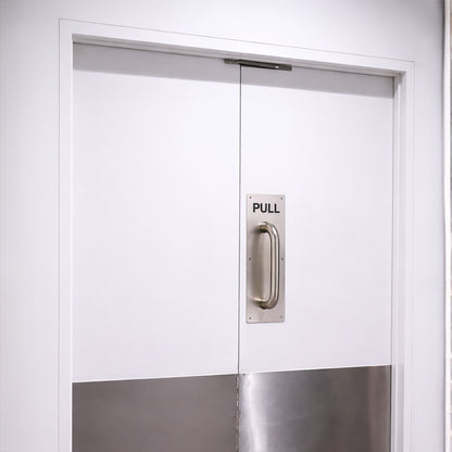 304 Stainless Steel  Commercial Door Pull Push Handle Plate Set for Bathrooms, Stairwell Fire Doors etc