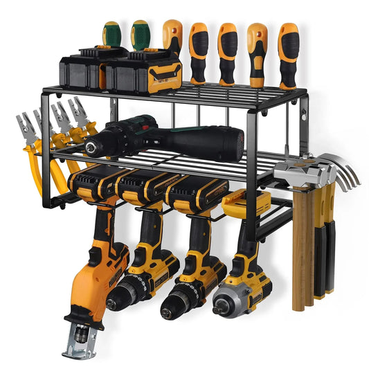 40cm Power Tool Organizer 4 Layers Garage Tool Storage Rack Workshop Tool Shelf Drill Pliers Hammer Rack - Mekamart Australia