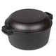 26cm 2-in-1 Cast Iron Dutch Oven & Skillet Set Pre-Seasoned Dual-Use Pot with Lid Fry Pan, Durable & Versatile Cookware - Mekamart Australia