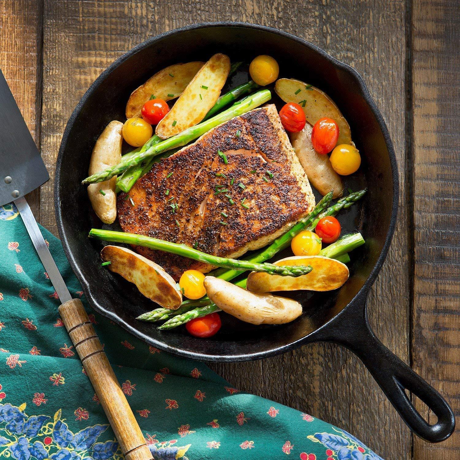 Cast Iron Skillet Cookware 3-Piece Set Chef Quality Pre-Seasoned Pan 10" 8" 6" Pans - Mekamart Australia