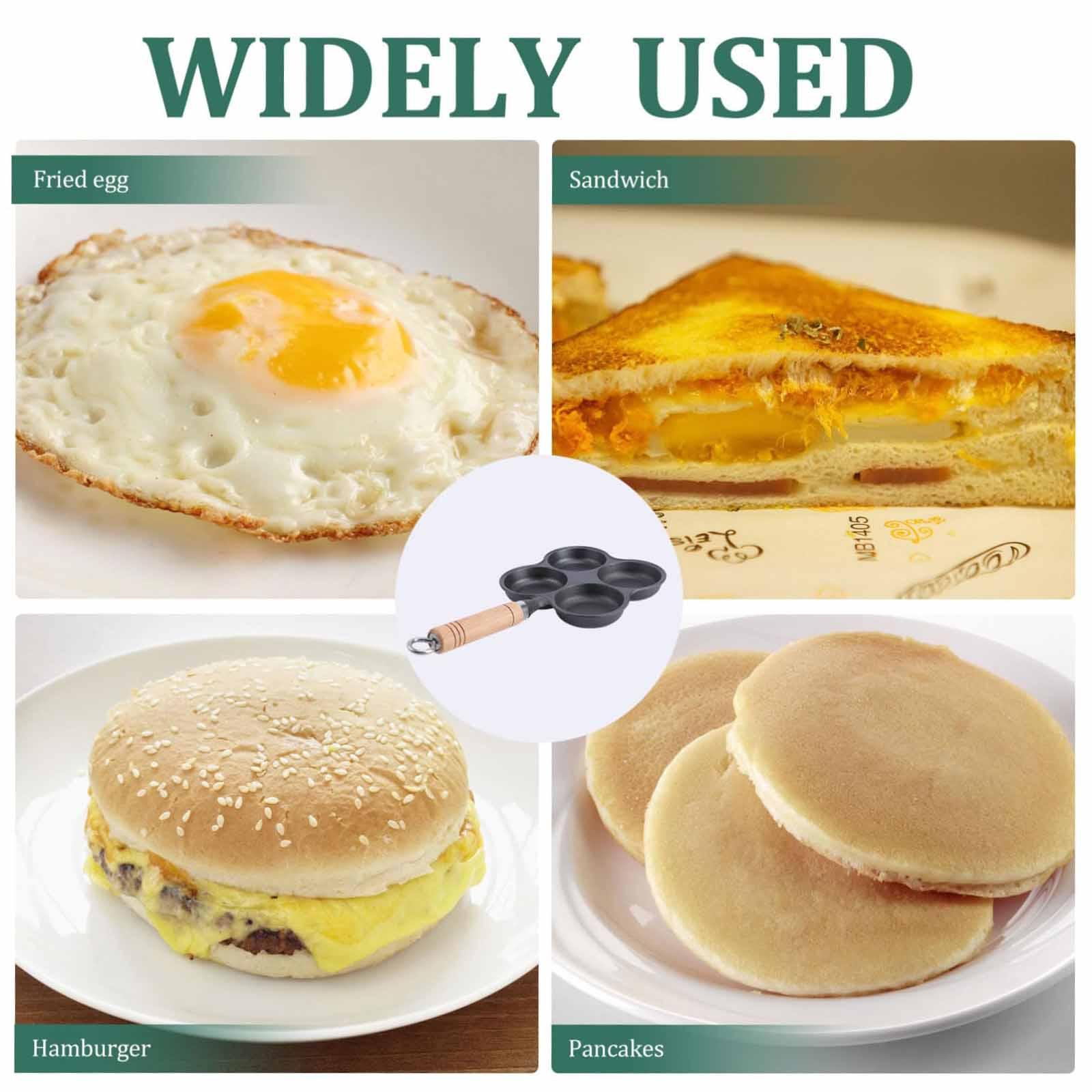 4 Cup Cast Iron Egg Frying Pan Divided Egg Skillet Pan Fried Egg Pan Cooker Pancake Egg Fryer - Mekamart Australia