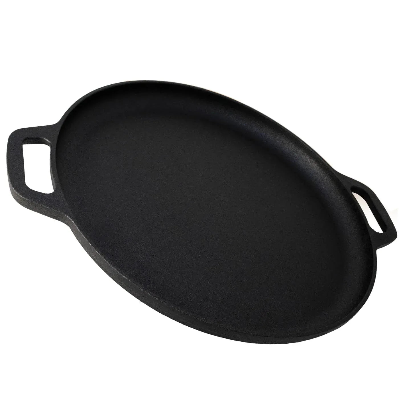 13.5" 35cm Pre-Seasoned Cast Iron Pizza Baking Pan Cooking Griddle Stove Oven Grill Campfire - Mekamart Australia