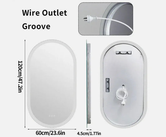 Interior Ave - 60 x 120cm Oval Frameless LED Bathroom Mirror
