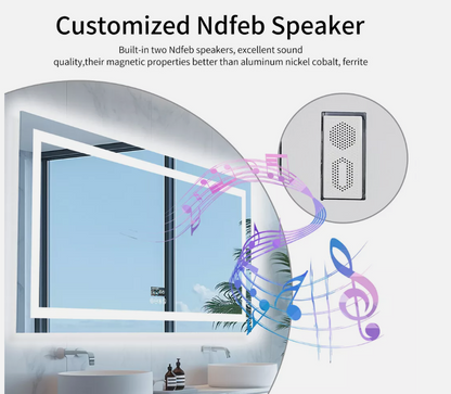 Interior Ave - 60 x 80cm Rectangle Frameless LED Bathroom Mirror – Bluetooth