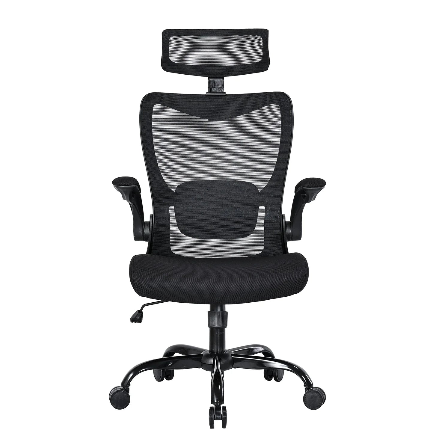 MONA Ergonomic High Back Flipped Armrest Task Chair In Black - Mekamart Australia