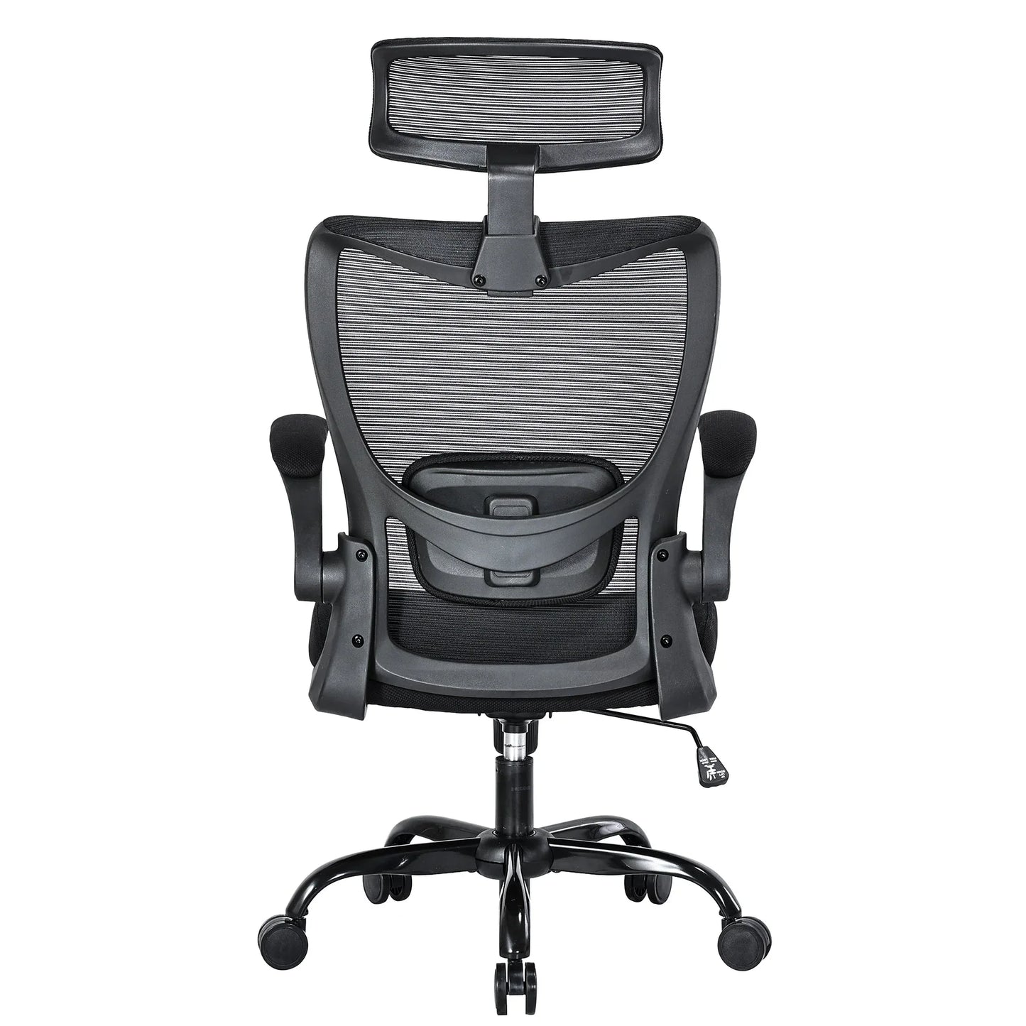 MONA Ergonomic High Back Flipped Armrest Task Chair In Black - Mekamart Australia