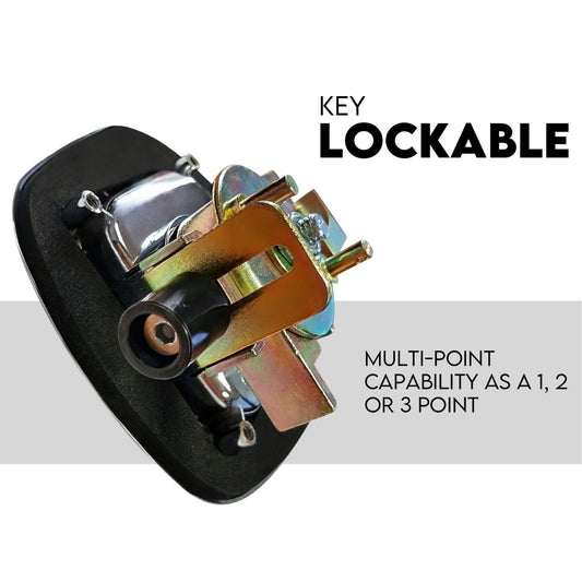 Black Whale Tail T Handle Lock Latch Compression Lock Trailer Ute Toolbox